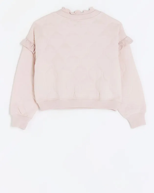 River Island Girls quilted frill sweatshirt< Tops & T-shirts