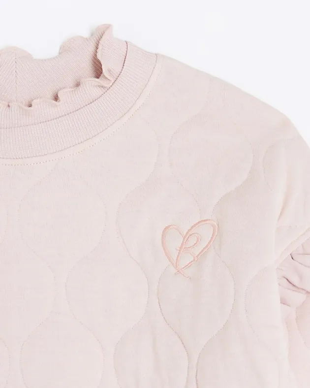 River Island Girls quilted frill sweatshirt< Tops & T-shirts