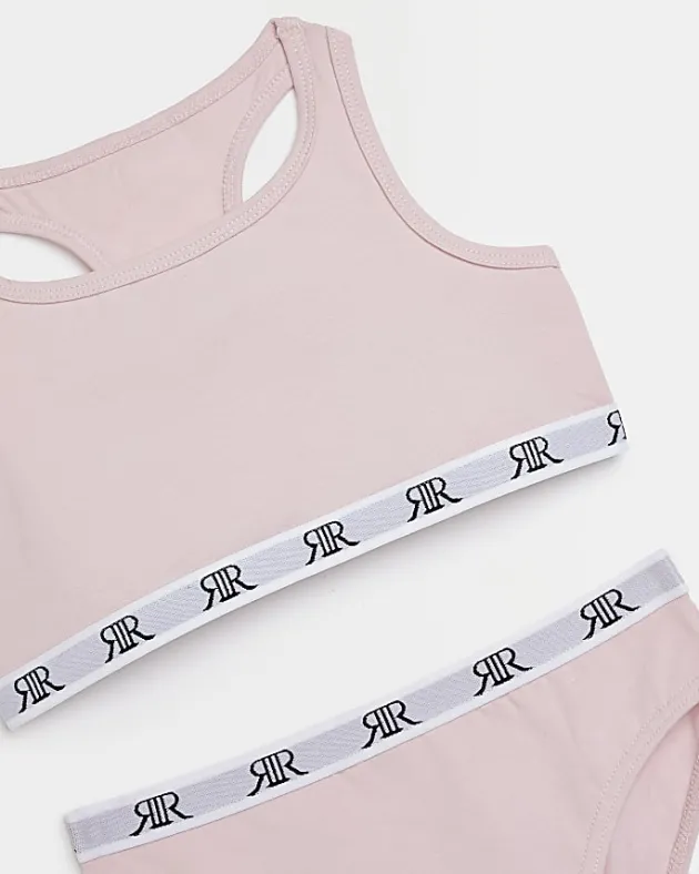 River Island Girls racer crop top and briefs set< Pyjamas & Underwear