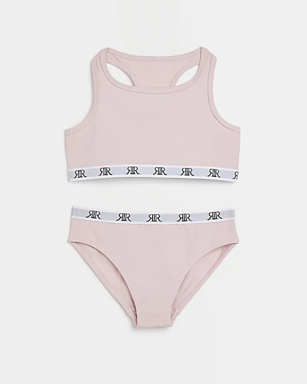 River Island Girls racer crop top and briefs set< Pyjamas & Underwear