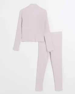 River Island Girls rib zip up sweatshirt set< Sets & Outfits