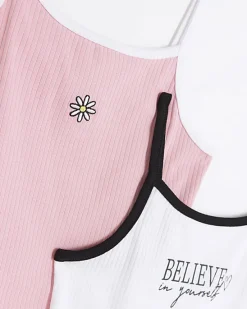 River Island Girls Ribbed Cami top 2 Pack< Multipacks