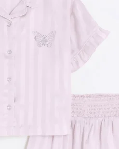 River Island Girls satin stripe short pyjama set< 13 - 16 Yrs