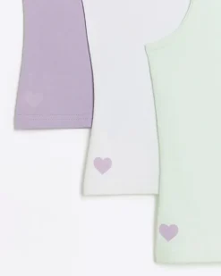 River Island Girls heart vest top 3 pack< Pyjamas & Underwear