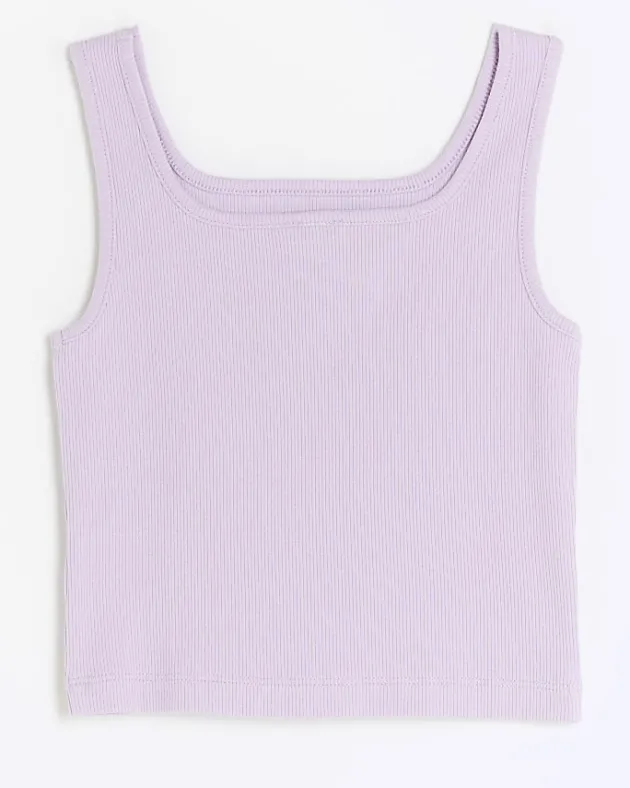 River Island Girls rib embroidered logo crop vest< Tops & T-shirts