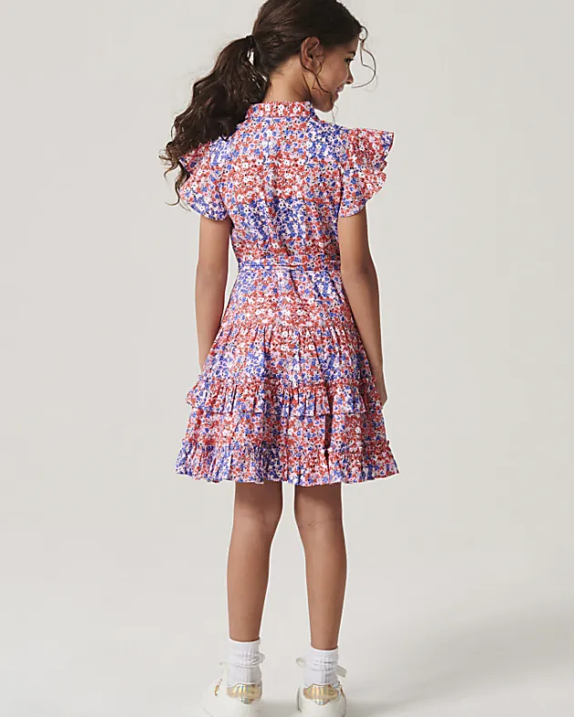 River Island Girls floral belted shirt dress< Dresses