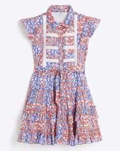 River Island Girls floral belted shirt dress< Dresses