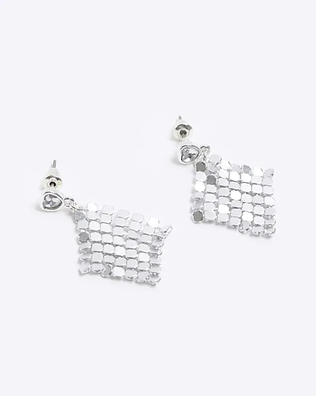 River Island Girls silver chainmail earrings< Accessories & Jewellery