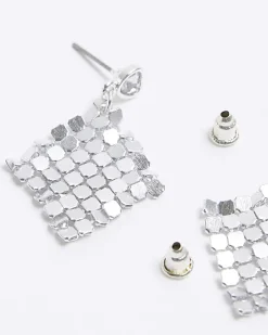 River Island Girls silver chainmail earrings< Accessories & Jewellery
