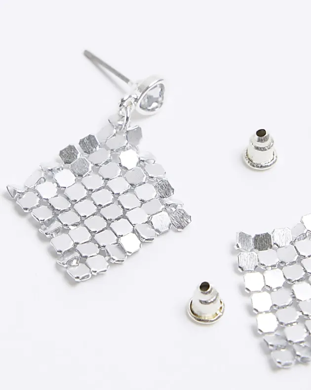 River Island Girls silver chainmail earrings< Accessories & Jewellery