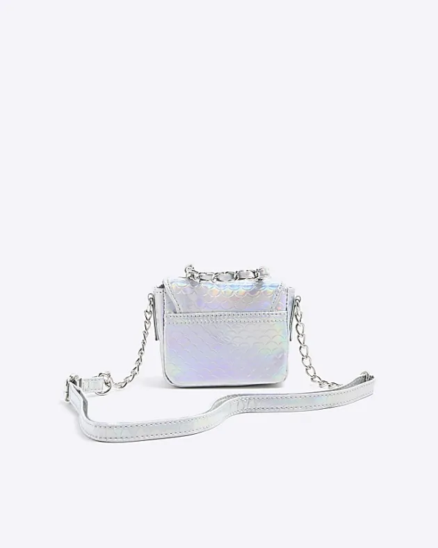 River Island Girls silver iridescent chain cross body bag< Bags & Purses