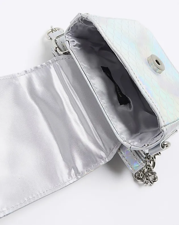 River Island Girls silver iridescent chain cross body bag< Bags & Purses