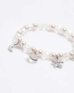 River Island Girls silver pearl charm bracelet< Accessories & Jewellery