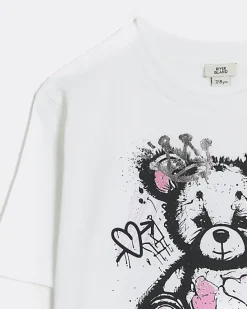 River Island Girls bear graphic print t-shirt< Tops & T-shirts
