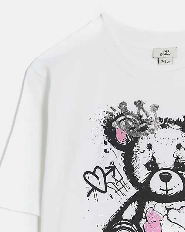 River Island Girls bear graphic print t-shirt< Tops & T-shirts