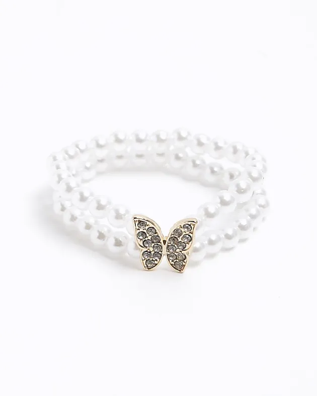 River Island Girls Butterfly Pearl Bracelet< Accessories & Jewellery