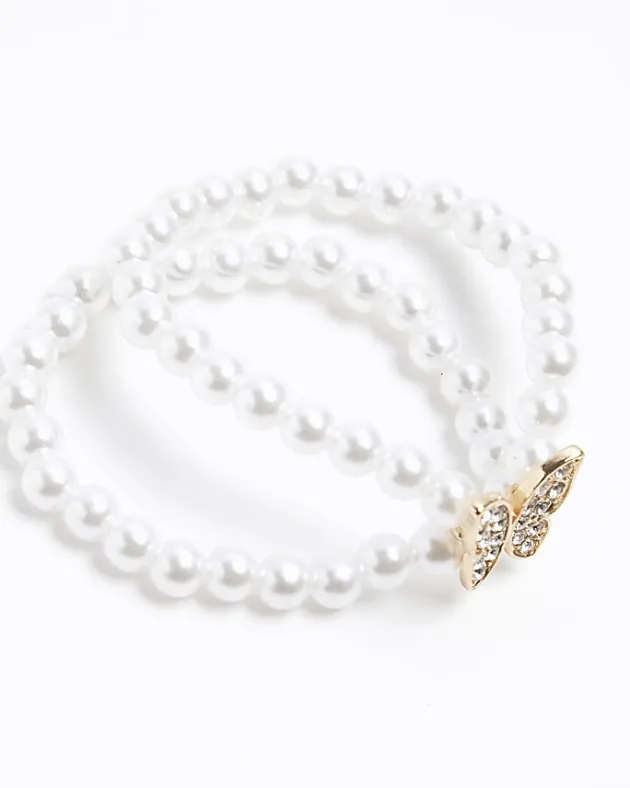 River Island Girls Butterfly Pearl Bracelet< Accessories & Jewellery