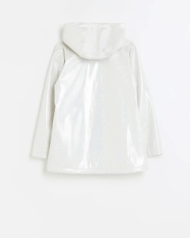 River Island Girls glitter hooded rain coat< Coats & Jackets