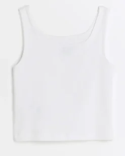 River Island Girls rib embroidered logo crop vest< Tops & T-shirts