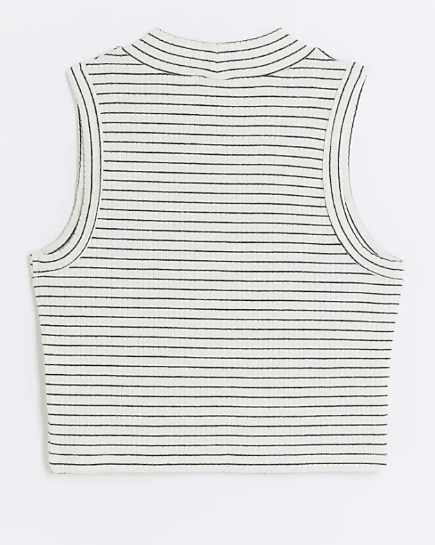River Island Girls rib stripe high neck tank top< Tops & T-shirts