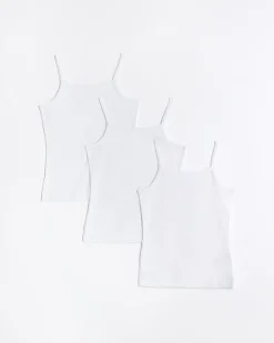 River Island Girls strappy vests 3 pack< Pyjamas & Underwear