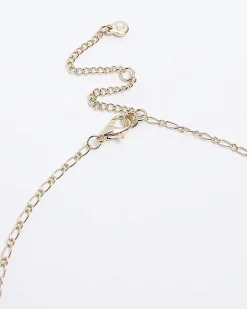 River Island Gold Amour Heart Necklace< Jewellery
