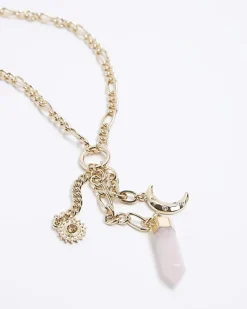 River Island Gold Charm Necklace< Jewellery