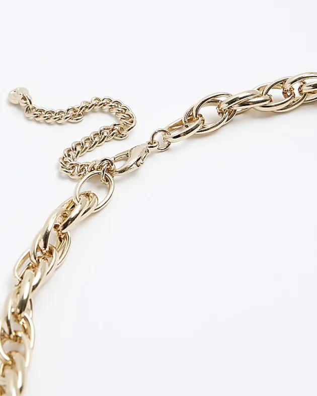 River Island Gold chunky chain link necklace< Jewellery
