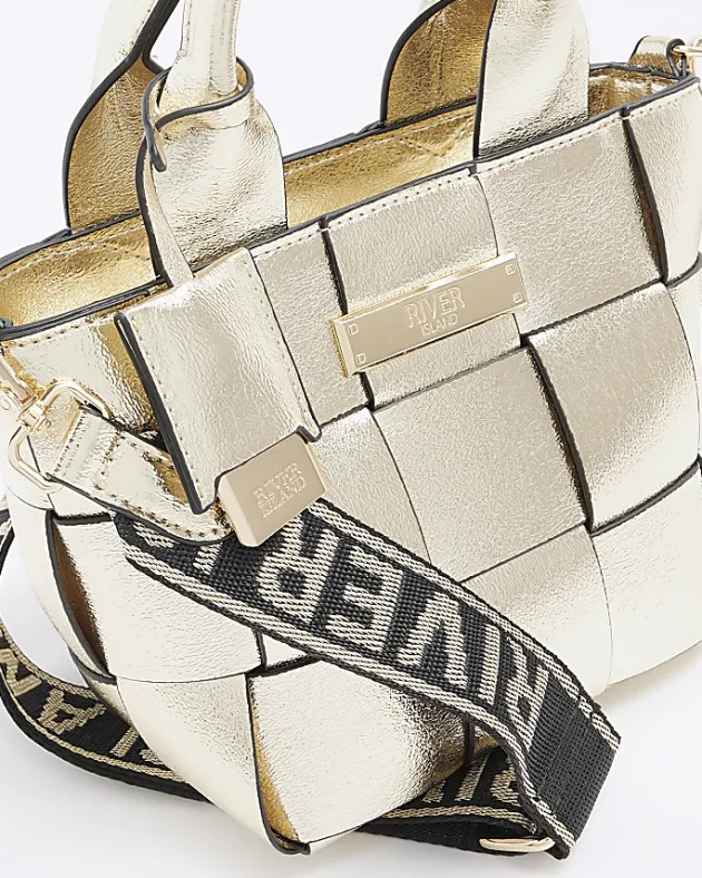 River Island Gold chunky weave small tote bag< Bags, Purses & Luggage