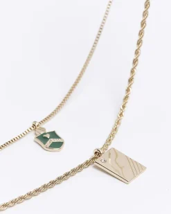 River Island Gold colour shield and tag multirow necklace< Jewellery & Watches
