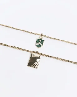 River Island Gold colour shield and tag multirow necklace< Jewellery & Watches