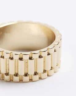 River Island Gold colour textured ring< Jewellery & Watches