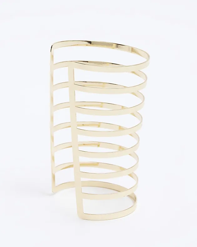River Island Gold Cuff Chunky Bracelet< Jewellery
