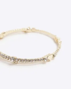 River Island Gold Heart Tie Up Bracelet< Jewellery