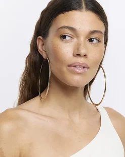 River Island Gold Large Hoop Earrings< Jewellery
