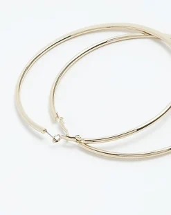 River Island Gold Large Hoop Earrings< Jewellery