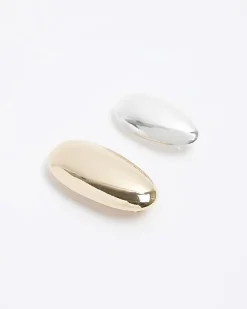 River Island Gold Metal Smooth Hair Clips Multipack< Accessories
