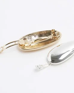 River Island Gold Metal Smooth Hair Clips Multipack< Accessories