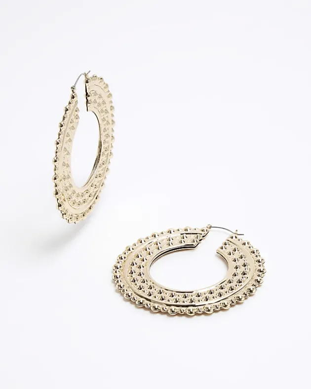 River Island Gold oversized hoop earrings< Jewellery