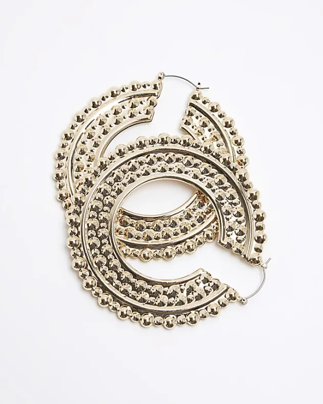 River Island Gold oversized hoop earrings< Jewellery