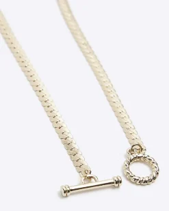 River Island Gold plated T bar necklace< Jewellery & Watches