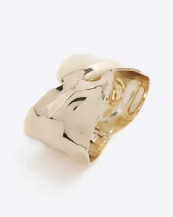 River Island Gold Sculpted Bangle Bracelet< Jewellery