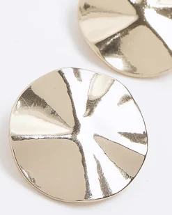 River Island Gold Sculpted Stud Earrings< Jewellery