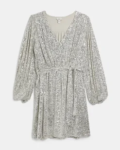 River Island Gold sequin maternity belted mini dress< Maternity