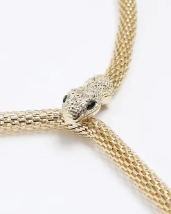 River Island Gold Snake Layering Necklace< Jewellery