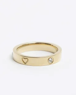 River Island Gold Stainless Steel Embellished Ring< Jewellery
