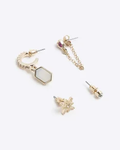 River Island Gold Star and Opal Ear Stack Multipack< Jewellery