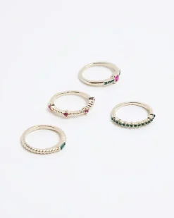 River Island Gold stone ring multipack< Jewellery