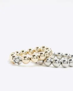 River Island Gold stretch bracelet multipack< Jewellery