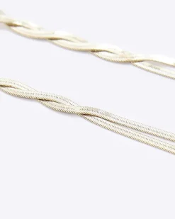 River Island Gold Twist Chain Earrings< Jewellery